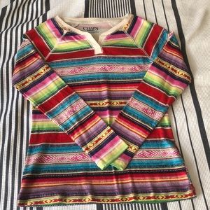 Chaps tribal print long sleeve shirt